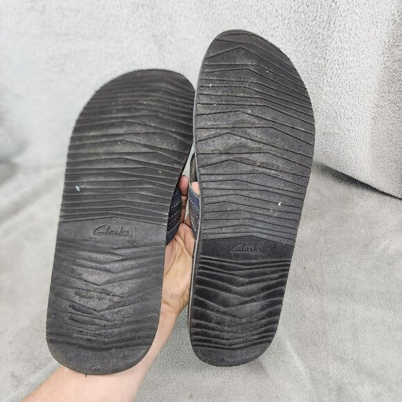 Clarks Shoes Mens Size 11 Gray Slip On Flip Flop Thong Sandals - Picture 7 of 9